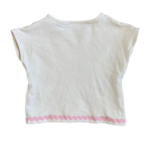 ZARA Girls Wavy Trim Pique NWOT Top | 3T - Picture 3 of 4